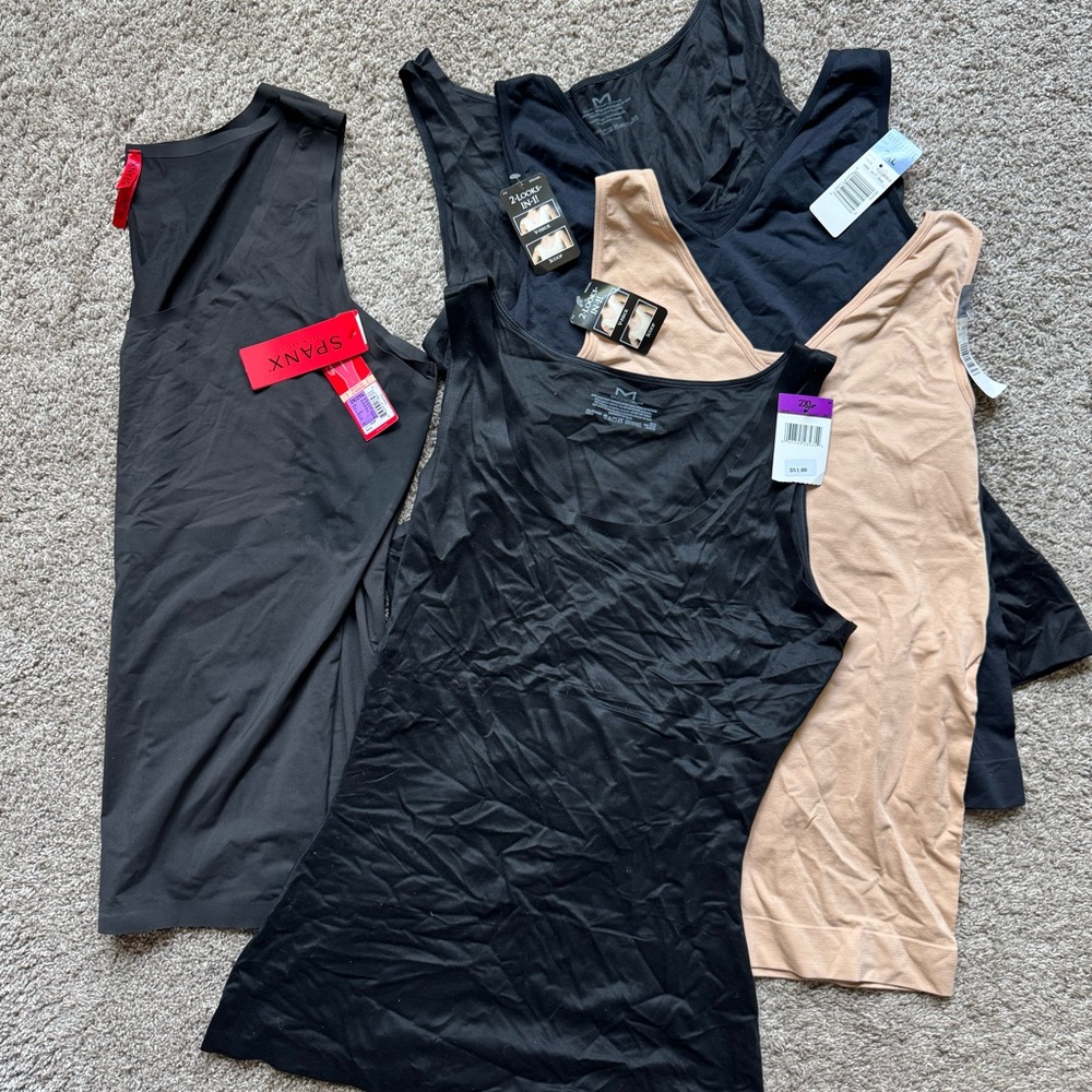 Group of 5 women’s shaper tank tops